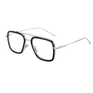 Blue Light Blocking Metal Frame Non-Prescription Eyeglasses Silver Black